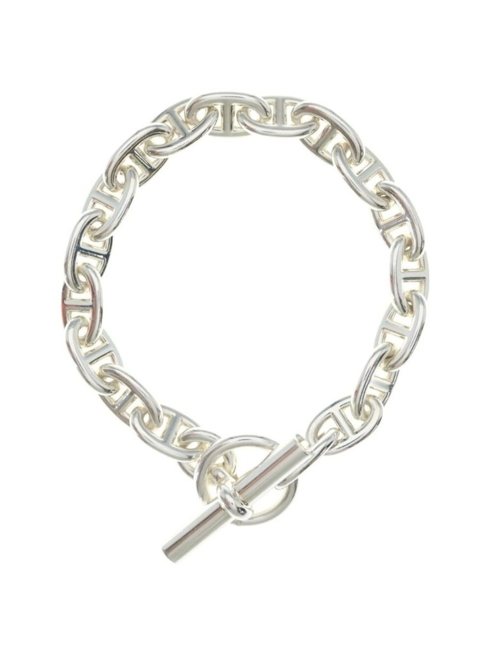 Hermes Chaine D'ancre MM 18 Links Chain Bracelet Silver